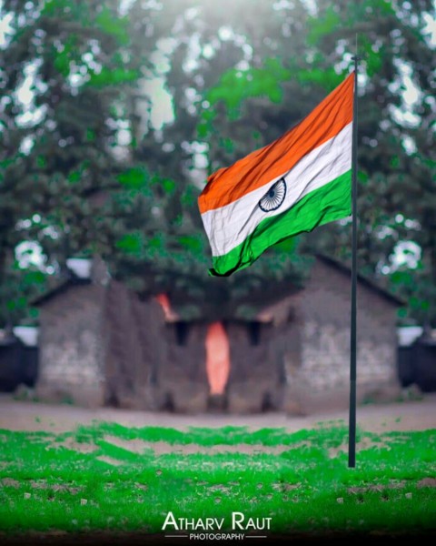 15 August  Photo Editing Background With Flag