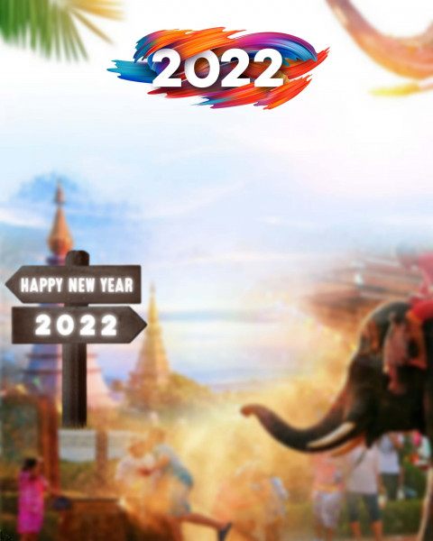 2022 Happy New Year CB PicsArt Editing Background Front View