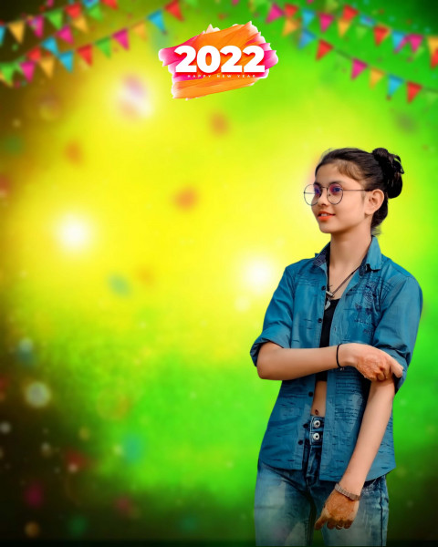 2022 Happy New Year CB PicsArt Editing Background With Girl