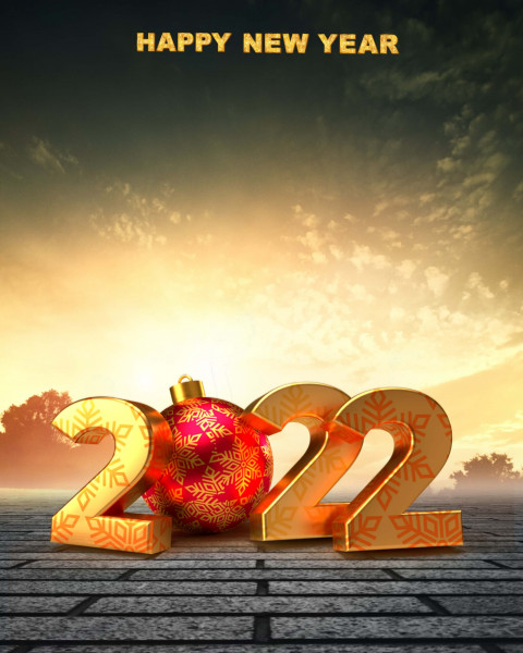 2022 Happy New Year PicsArt Editing Background