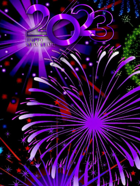 2023 Happy New Year Blue Fireworks CB Editing HD Background