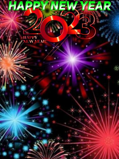 2023 Happy New Year Dark Fireworks CB Editing Background