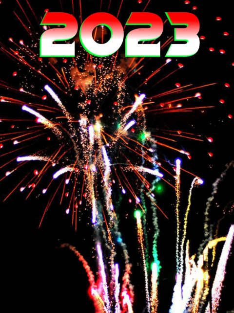 2023 Happy New Year Fireworks Background For CB Photo Editing