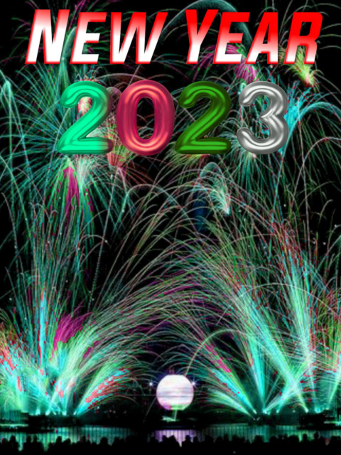 2023 Happy New Year Fireworks Background For Photo Editing