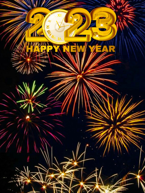 2023 Happy New Year Fireworks Cb Background For Photo Editing