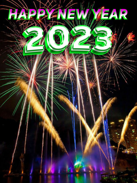 2023 Happy New Year Fireworks HD Background For Photo Editing