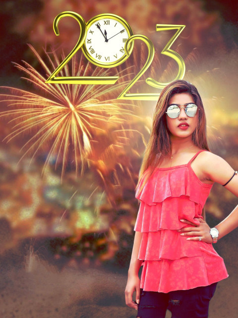 2023 Photo Editing Happy New Year CB Background With Girls