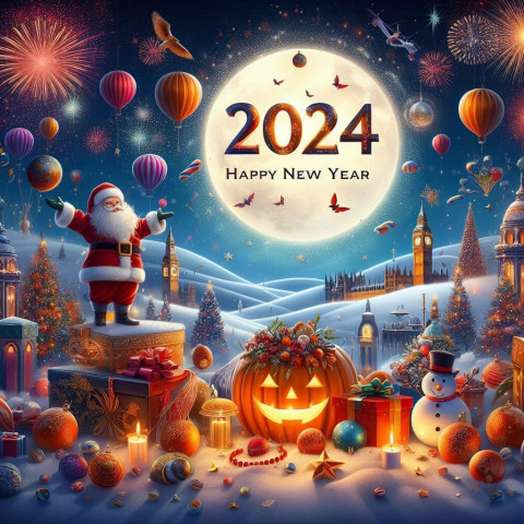 2024 Happy New Year Background HD For Whatsapp Dp Status Image Img