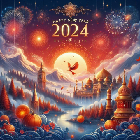 2024 Happy New Year Background HD For Whatsapp Dp Status Image
