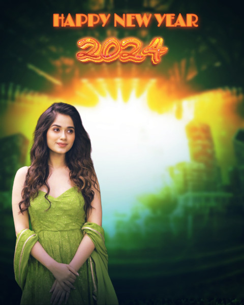 2024 Happy New Year CB PicsArt Background Girl Download Free