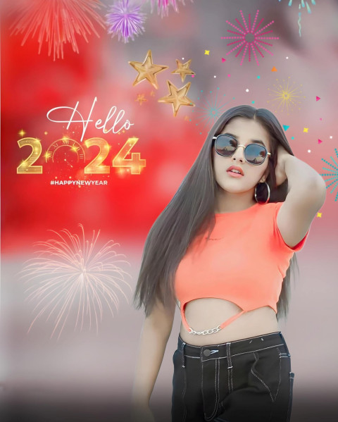 2024 New Year Background CB Images With Girl Photo For Editing Pic