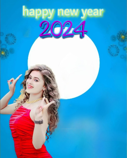 2024 New Year Enjoy Mood Girl Photo Editing Background Full HD Images