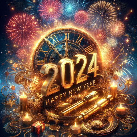 2024 New Year Wishes Images HD Wallpaper Download Free