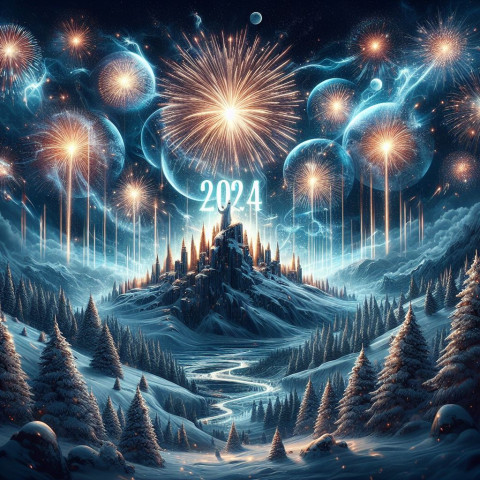 2024 New Year Wishes Images HD Wallpaper Download Free