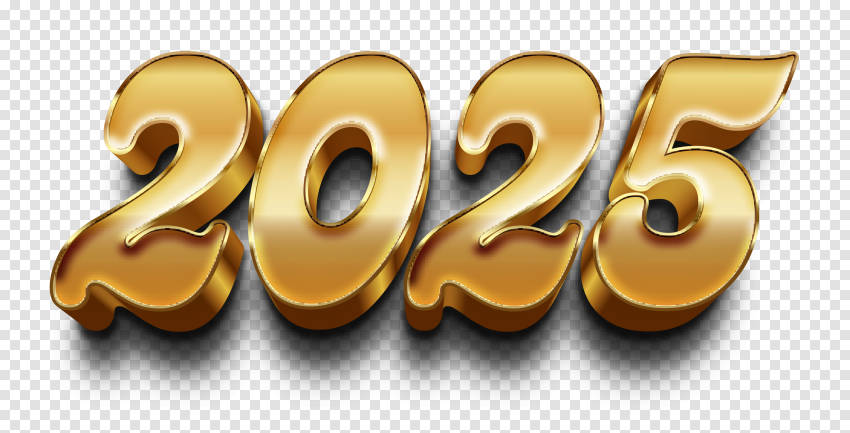 2025 Happy NEw Year PNG Text Image HD
