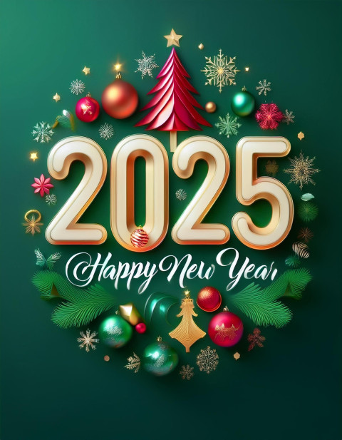 2025 New Year Card With Gift Wrapped Images For Cb Editing