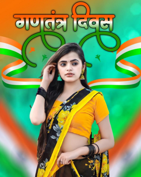 26 January Happy Republic Day Girls Photo Editing Background