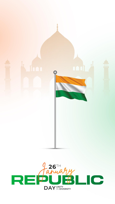26 January India Celebration Poster Free Background New
