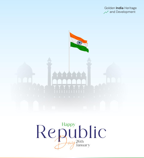 26 January Republic Day Poster With Ashoka Chakra