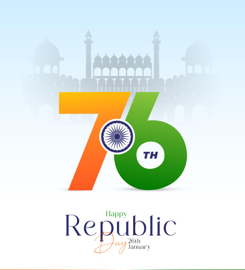 76th Republic Day 26 January India Celebration Poster Background
