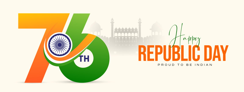 76th Republic Day 26 January India Celebration Poster Free Photo