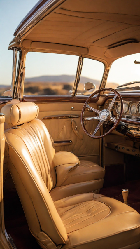 A beautifully restored vintage car Wallpaper For Screen