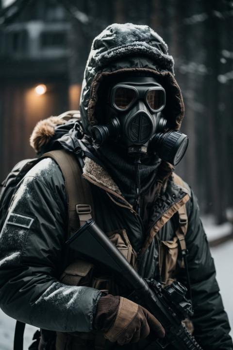 A male in weathered winter clothes Mobile Screen Wallapper