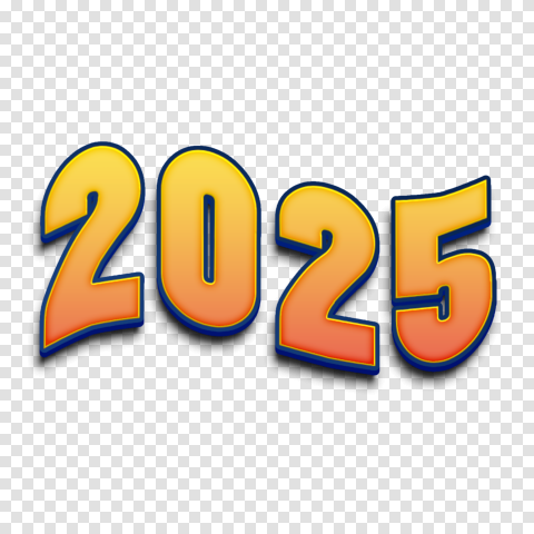 Abstract Happy New Year 2025 Text Png