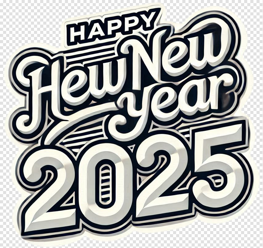 Animated Happy New Year 2025 Text Png Images