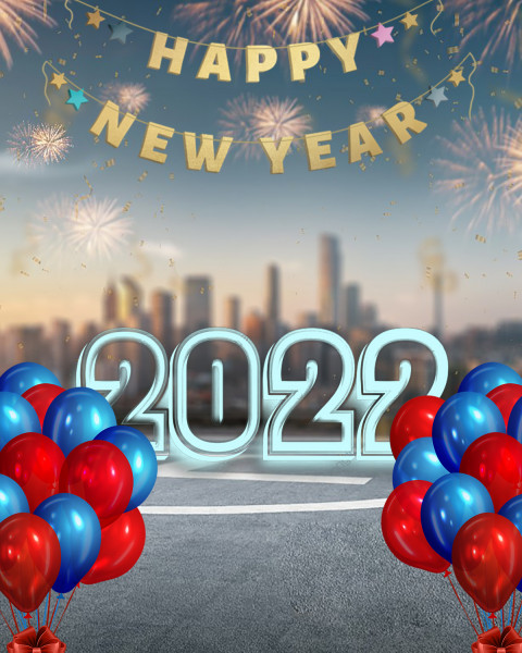 Balloon Happy New Year 2022 CB PicsArt Editing Background