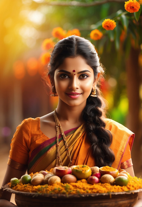 Beautiful Girl Images For Pongal Background HD Editing