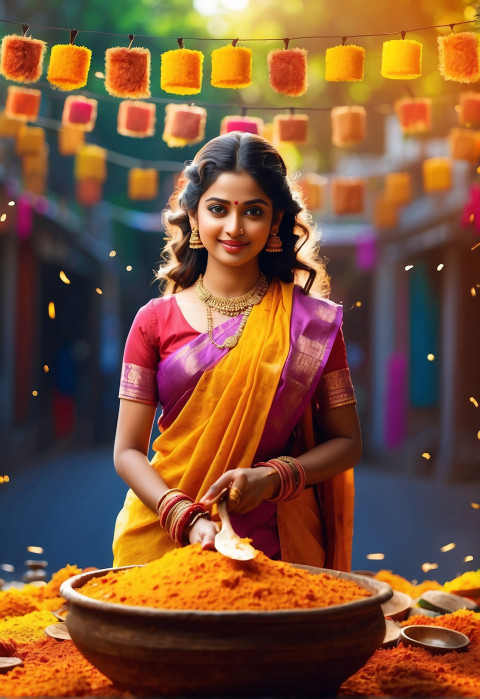 Beautiful Girl Images For Pongal Background HD Editing Img