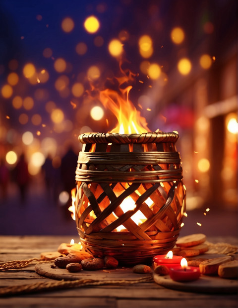 Beautiful Lohri Blur CB Background With Fire Images Free Editing