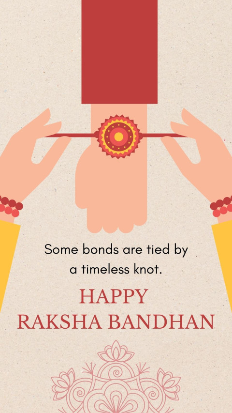 Beige and Peach Vintage Illustration Raksha Bandhan Instagram Story Background