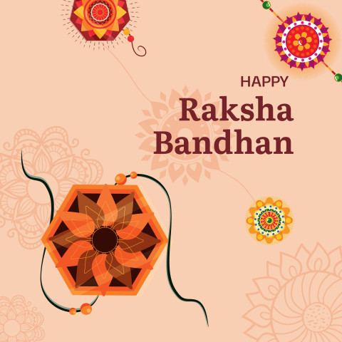 Beige Happy Raksha Bandhan Instagram Post Background hD