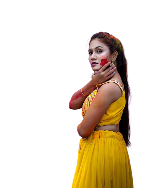 Best Holi Colorful Girl PNG Images Download