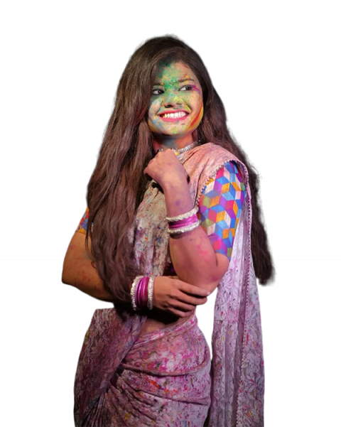 Best Holi Girl Png Colorful transparent Images
