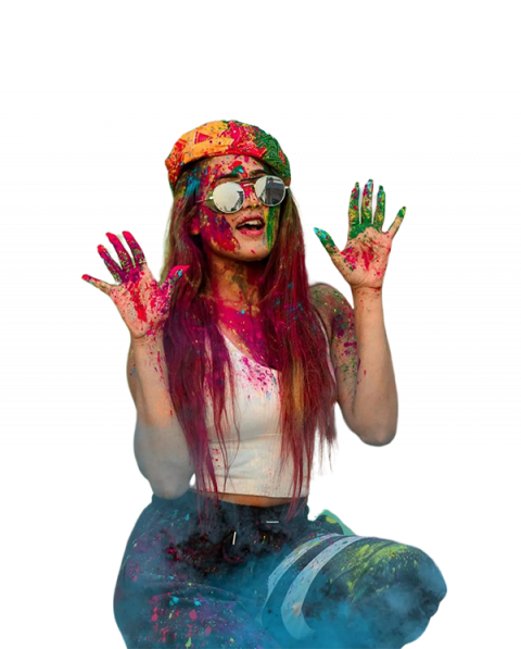 Best Holi Girl Png Colorful transparent Images New