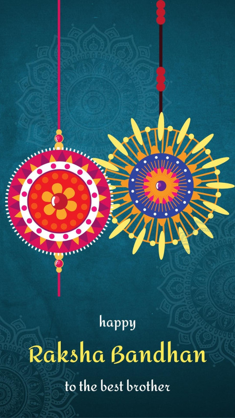 Blue Gradient Festive Happy Raksha Bandhan WhatsApp Status, image for free