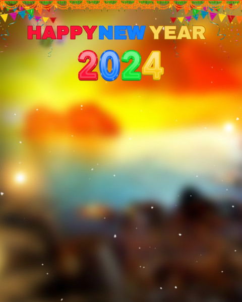 Blur Happy New Year 2024 Wallpapers For Editing Background