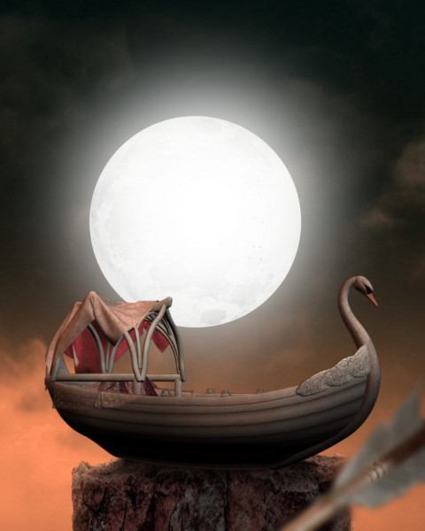 Boad With Moon Photo Editing Background HD For CB Picsart