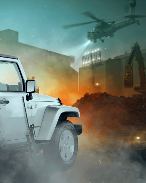 Car Picsart Editing Background With Helicopter
