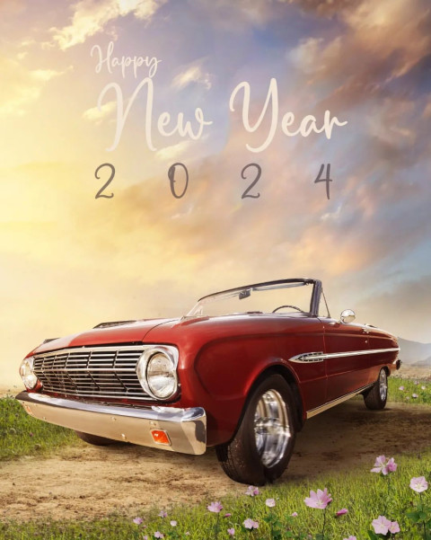 CB Editing New Year 2024 Background HD For Photoshop Car Image