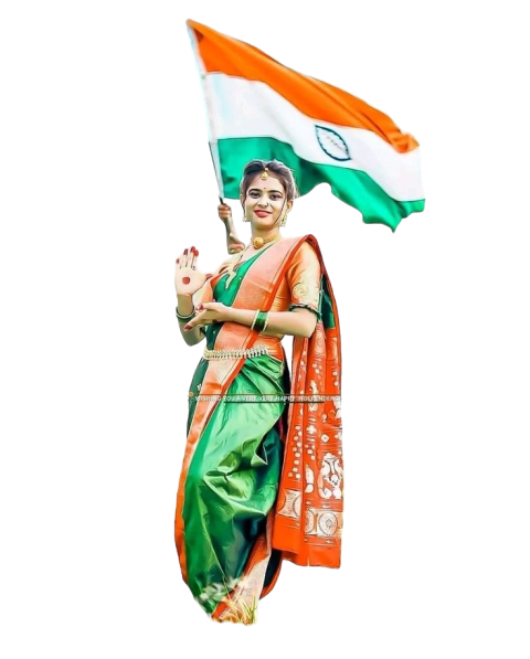 CB Girl PNG With Tiranga Transparent Background