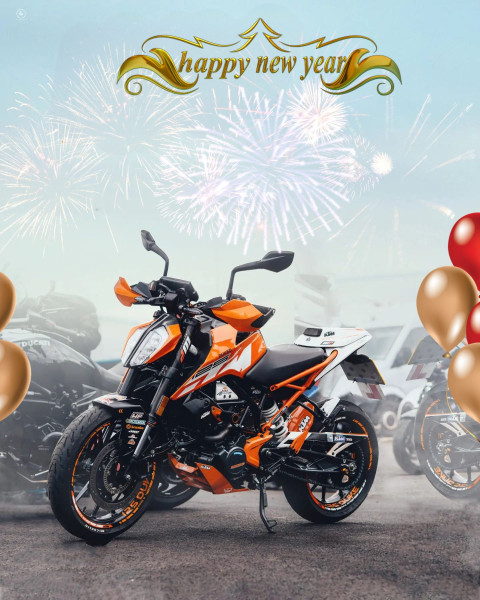 CB KTM Bike 2025 Happy New Year HD Background Download Free