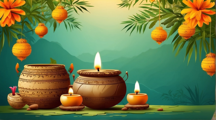 Celebration Happy Pongal Background HD Images For Editing