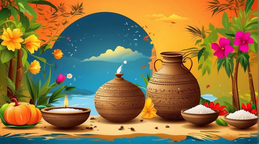 Celebration Happy Pongal Royal Background HD Images For Editing