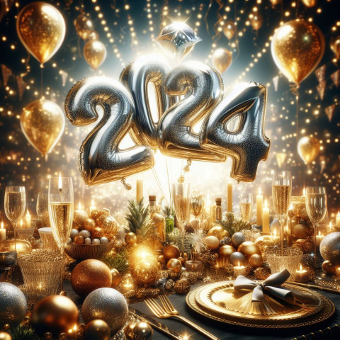 Celebration New Year 2024 Wishes Photo For Whatsapp Status DP