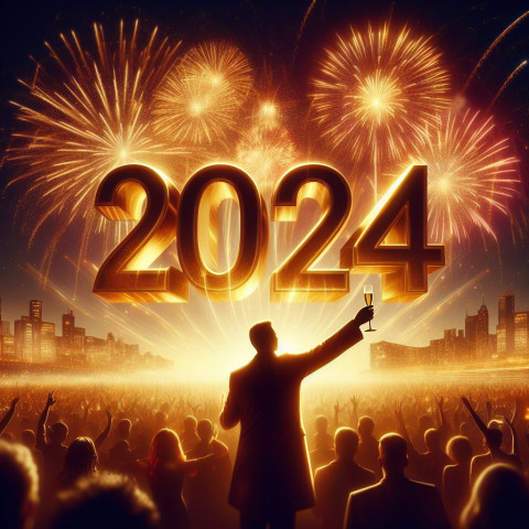 Celebration New Year 2024 Wishes Photo For Whatsapp Status DP