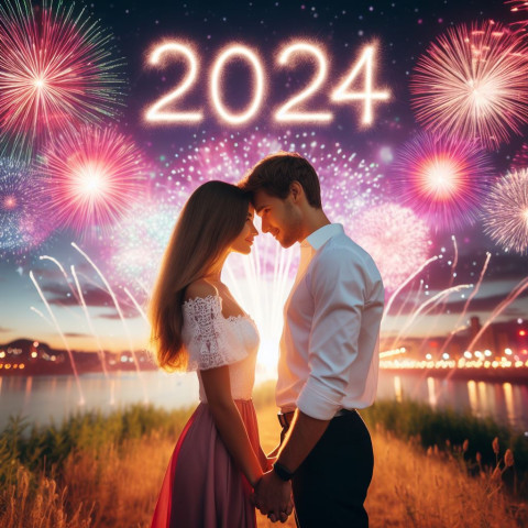 Celebration New Year 2024 Wishes Photo For Whatsapp Status DP